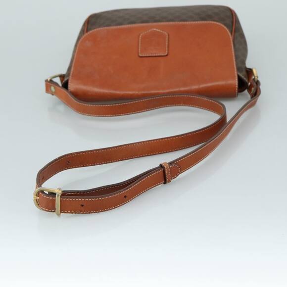 CELINE Macadam Canvas Shoulder Bag Pvc Leather Brown Gold - Picture 7 of 13